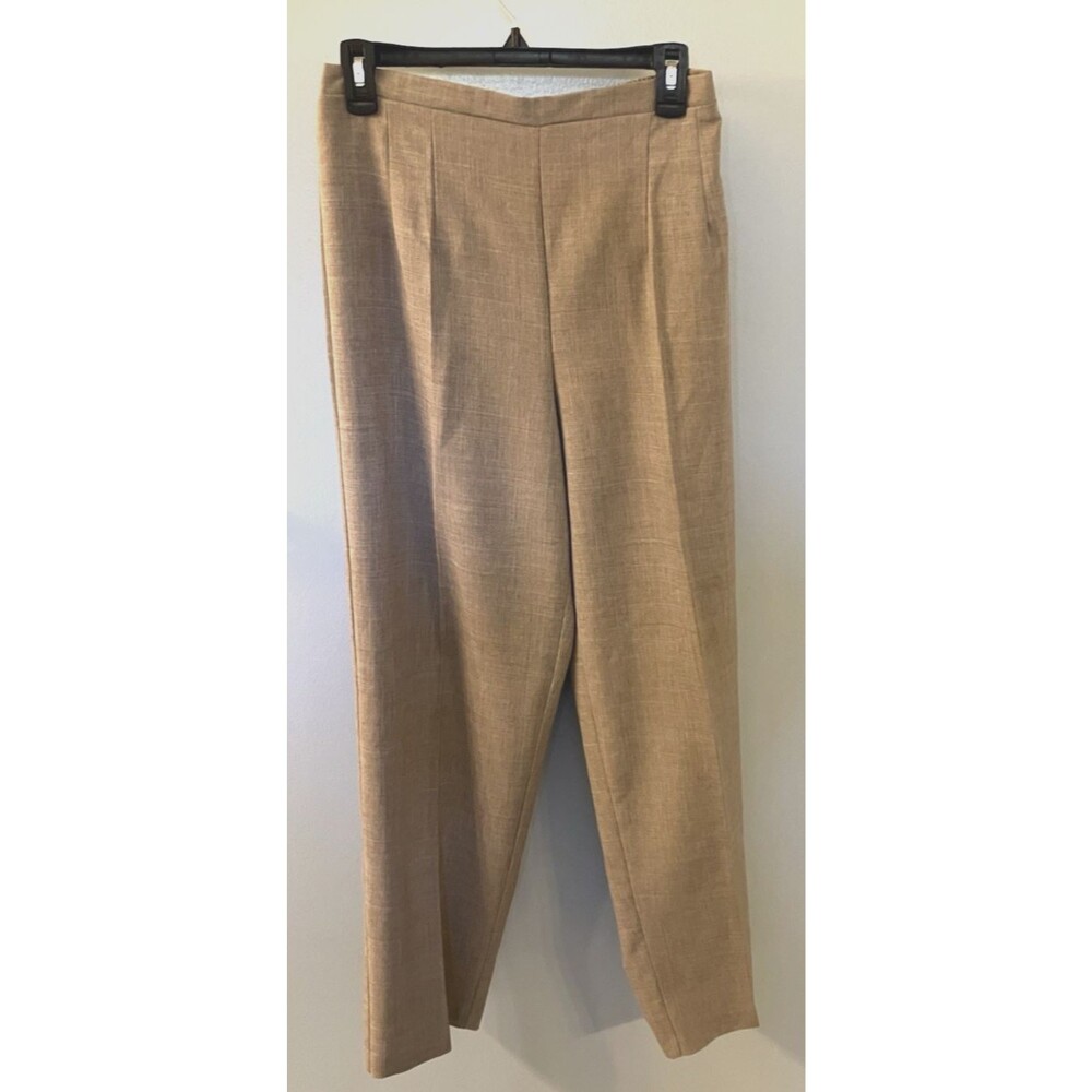 SAG HARBOR Women's Tan Dress Pants  Side Zip Back Elastic  Size 12 NWOT